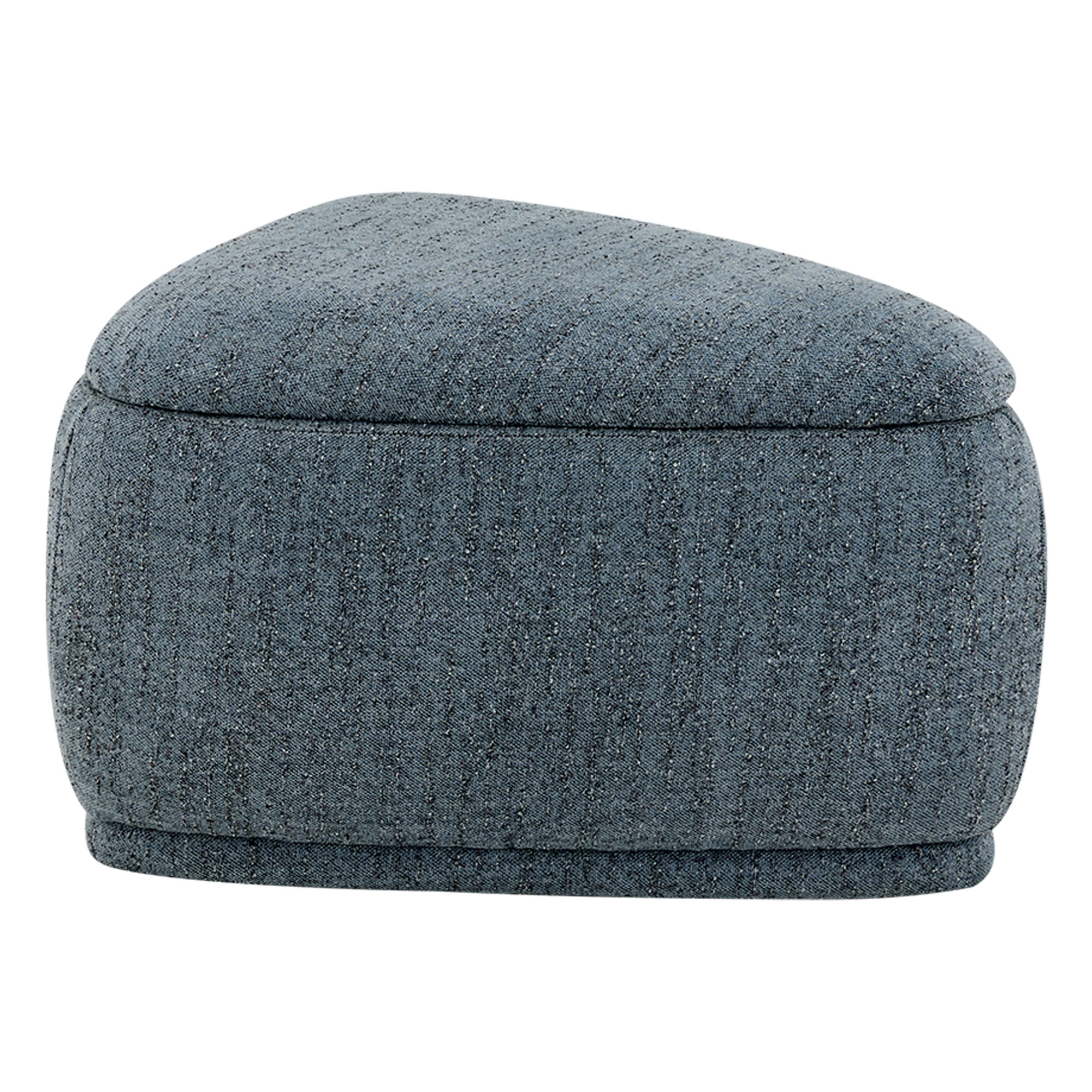 Adna 26.5'' Triangular Upholstered Storage Ottoman, Mellow Steel Blue Chenille