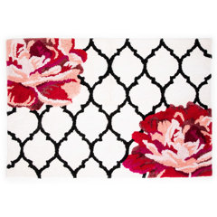 MacKenzie-Childs  Covent Square Black & White Bath Rug