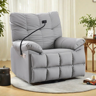 360° Rotation Single Recliner with Phone Holder
