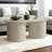 Aurel Modern 39.2" Fluted Oblong Round Base Living Room Coffee Table-1405565783