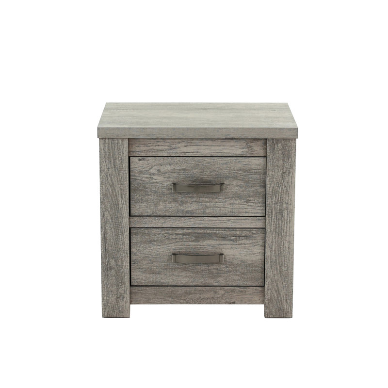 Grey Bedroom Nightstand With 2 Designed Drawers 2 In Attractive A Frame