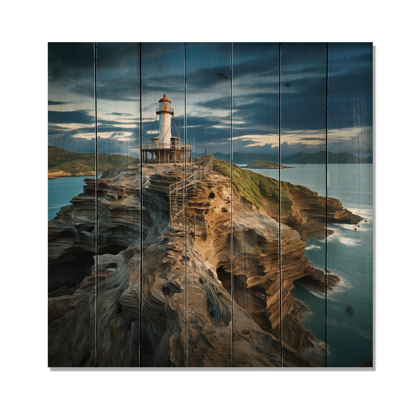 Coastal Lighthouse Guard IV - Phares sur bois, H 30 po x l 30 po