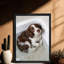 Reproduction d'art encadré noir avec chien prenant un bain dans la baignoire-981338448