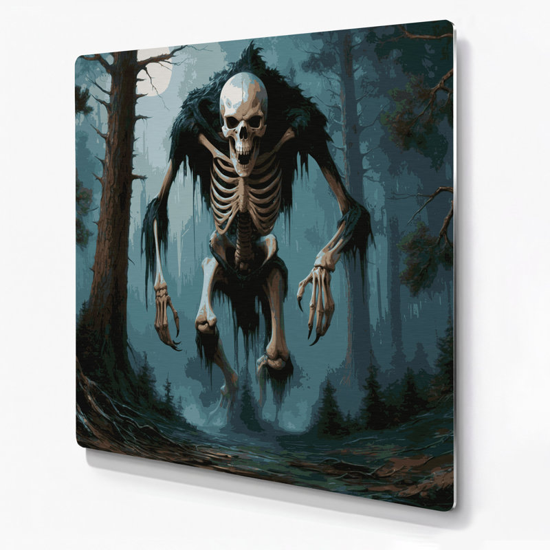 Art mural gris en métal Sci Fi Wendigo, H 144 po x l 144 po x P 0,05 po