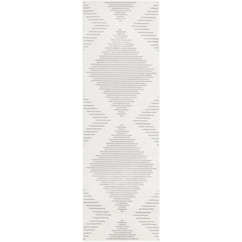 Tapis gris / ivoire en polypropylène tissé à la machine Laidy, Carré 7 pi