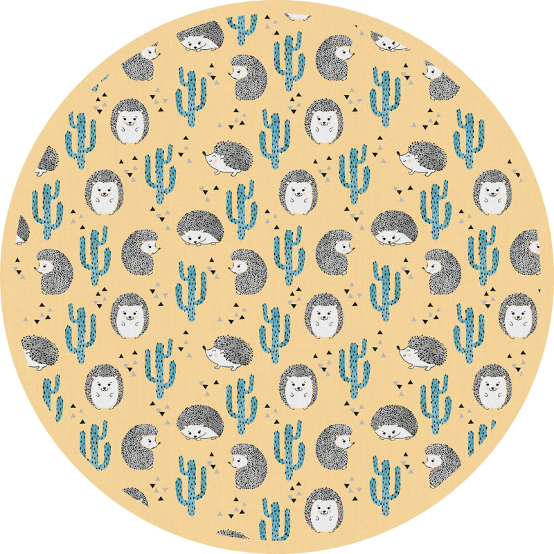 Aithen Vinyl Machine Printed Area Rug, Round 200cm