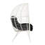 Chaise longue de patio en tissu galvanisé noir et osier blanc