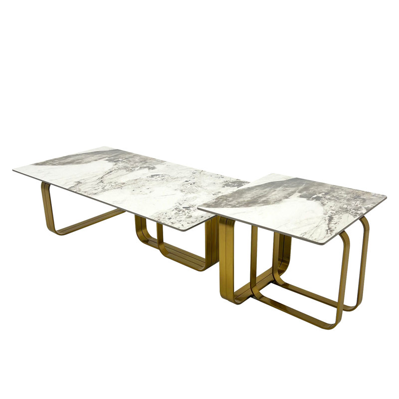 Ensemble de tables basses Modern Modern, Doré