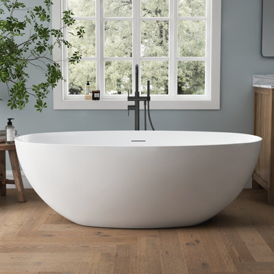 65'' Freestanding Tub Deep Soaking Acrylic Bathtub