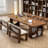 Nut-brown Rectangular Solid Wood Executive Desk-1569601119