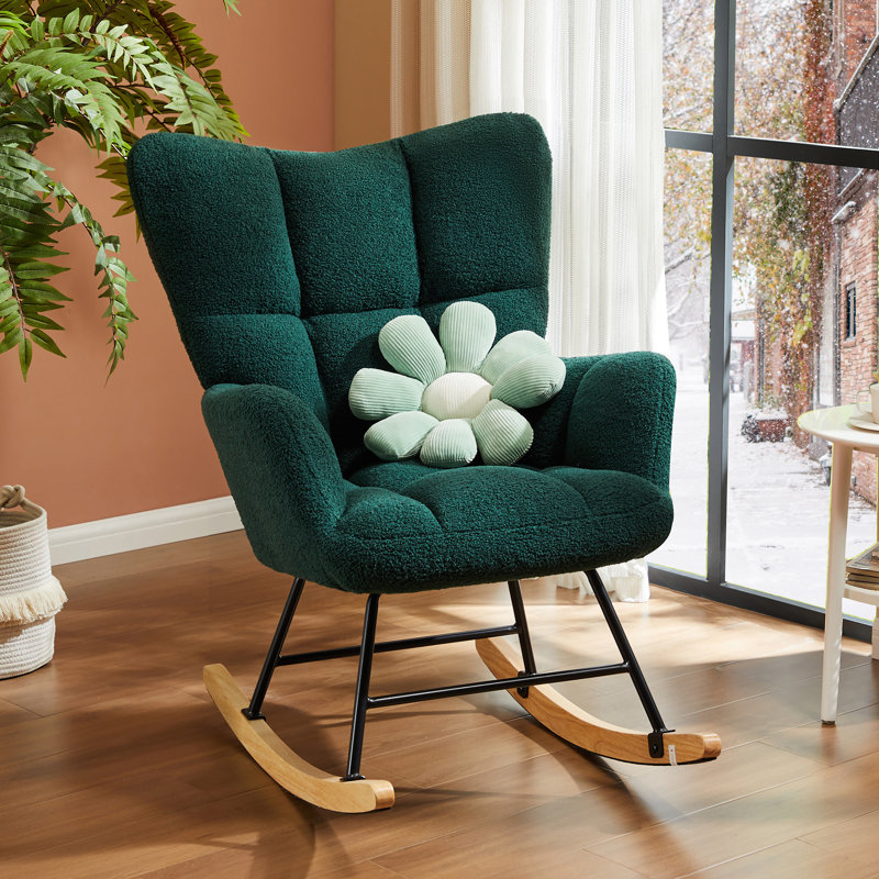 Chaise d'appoint berçante Kaelyb , H 38,98 po x l 27,56 po x P 33,46 po, Vert