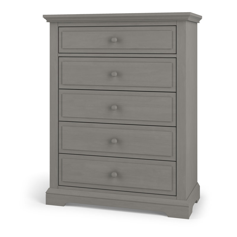 Lunar Gray Wooden Nursery Chest with Extra Deep Drawer