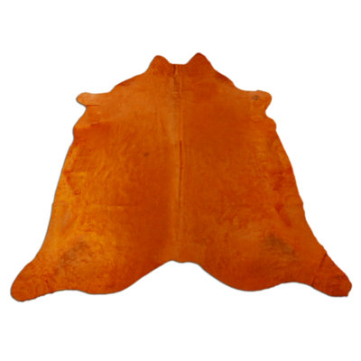 Creedmoor Dyed Orange Cowhide Area Rug