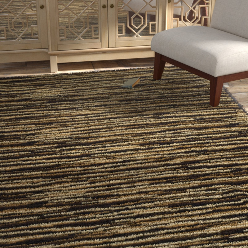 Josann 100% Polypropylene Modern Abstract Striped Power-Loomed Indoor Area Rug , Rectangle 5' x 8'