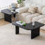 Table basse en bois, table de salon carrée moderne Mid Century, forme ajustable libre, 2 pièces-2129587139-2132692897