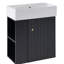 Armoire de salle de bain en céramique moderne - 21,6 po, rangement à gauche, noir, économiseur d'espace noir avec meuble-lavabo moderne de 21,6 po-167647068