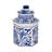 Hand-Painted Chinoiserie Ceramic Scented Candle Set with Lids – Assorted Sandalwood, Plumeria, Lavender Verbena & Peony Fragrances for Home Décor (Set of 4) – Blue & White