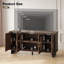 Meuble télé 59 po avec portes en verre arquées, console média pour téléviseurs de 65 po ou moins, armoire de rangement pour le salon et le vestibule-1565462264