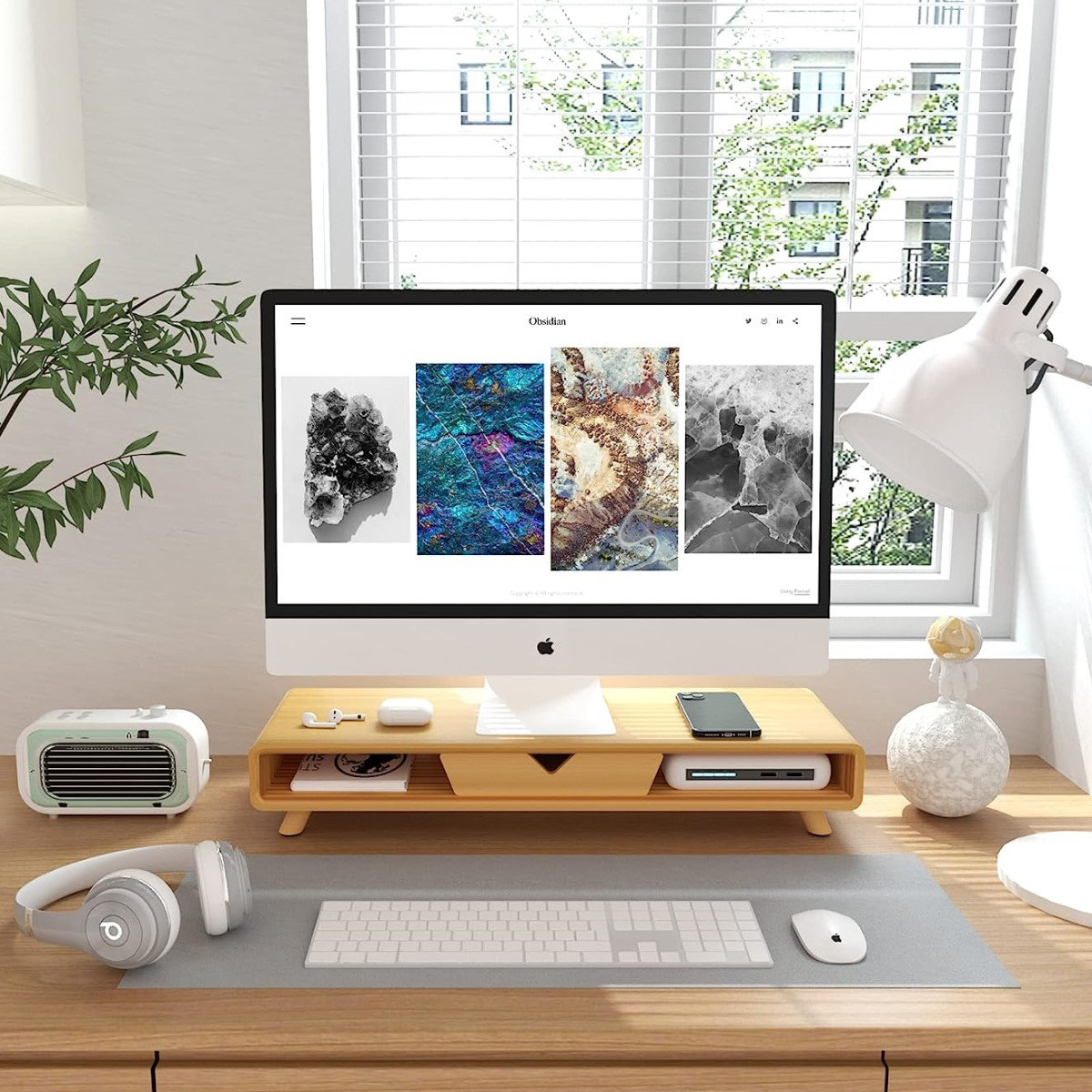 Inbox Zero Millionder Bamboo Monitor Stand Riser, Exquisite Monitor ...