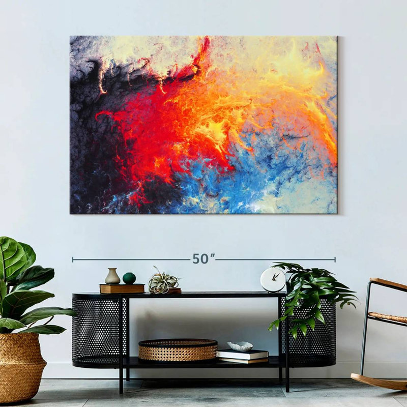 Avery Ice Flame Abstract, 34" H x 51" W