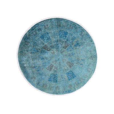 Overyed One-of-a-Kind Round 6'1" x 6'1" Hand Knotted Area Rug
