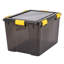 19 gallons Bac de rangement en plastique avec boucles, noir (paquet de 4)
