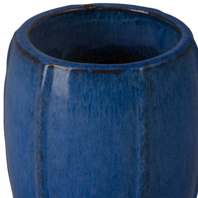 CREST PLANTER, SNOW, Blue, 10.5" H x 7" W x 7" D