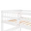 Lit superposé simple avec escalier et tiroir, finition blanche, convient aux soirées pyjama dans la chambre à coucher, espace de rangement maximisé, structure en pin massif, conception sécuritaire, couleur d'escalier requise, utilisation idéale pour un dortoir,-130150001