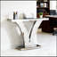 Table de vestibule en forme de V, table d'appoint en miroir, console avec finition réfléchissante pour une élégance moderne et une mise en valeur de l'espace
