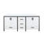 Meuble-lavabo double avec comptoir en quartz blanc