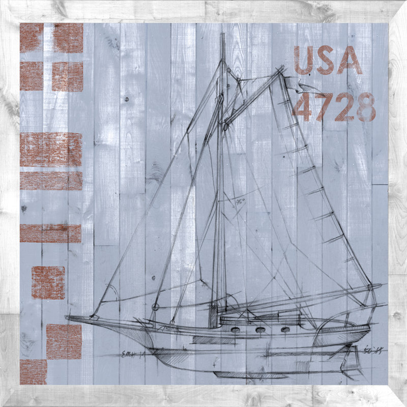 «Regatta I», peinture sur toile, H 12 po x l 12 po