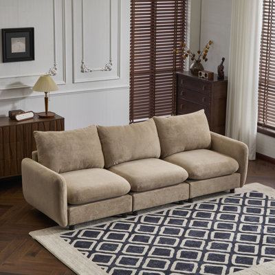 99 in. 3-Piece Modular Free Combination Sectional Velvet Sofa Couch