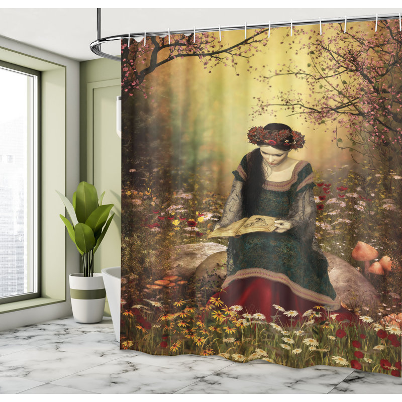 Shower Curtain with Hooks Included, 75"H x 69"W