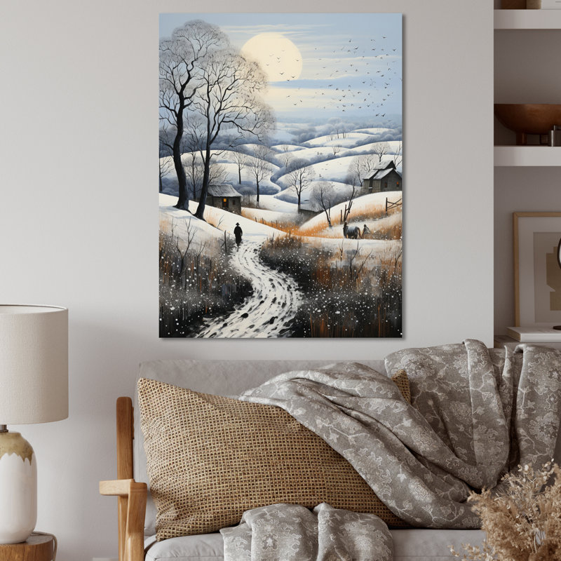 " Countryside Snowy Minimalism Winter II ", 20" H x 12" W x 1" D