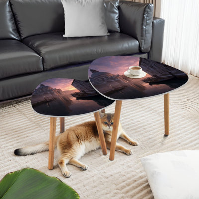 Ensemble de 2 tables basses gigognes Triangle