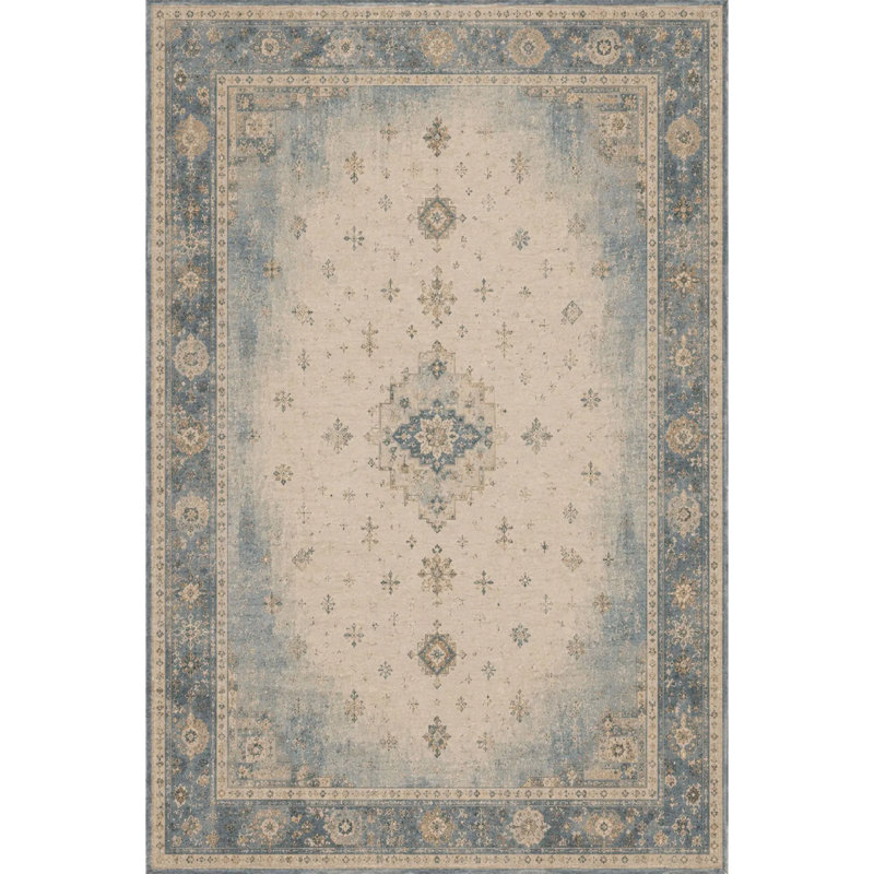 Tapis chenille Blue Classic Medallion, couloir, Rectangle 11'6" x 6'7"