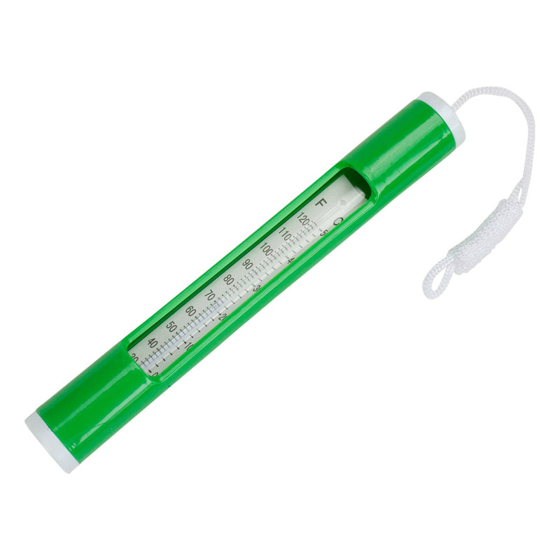 Thermomètre de piscine 6,75 "rond vert avec cordon blanc, Vert