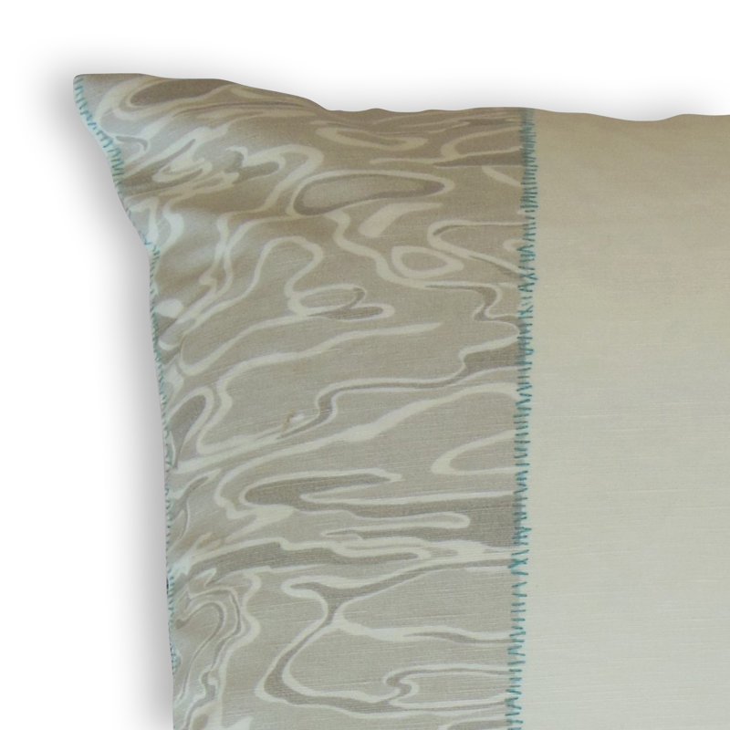 Coussin en lin Rossana, Hauteur (18 po) x largeur (18 po), Gris/gris pâle