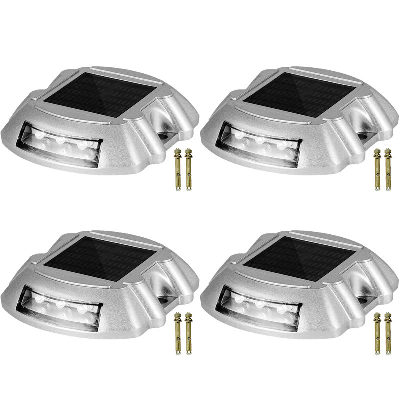 Solar Dock Lights Low Voltage Solar Powered Integrated LED Pathway Light Pack, White