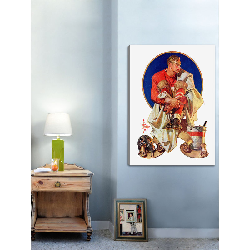 Football Hero by J.C. Leyendecker Print on Wrapped Canvas, 39" H x 30" W x 1.5" D