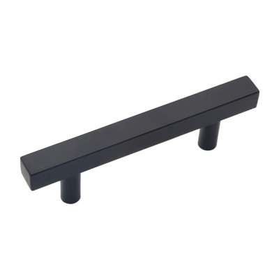 Heritage Designs Quad Bar Pull - 3" Center to Center Cabinet Pull Matte Black - Contemporary Hardware for Drawers & Cabinets