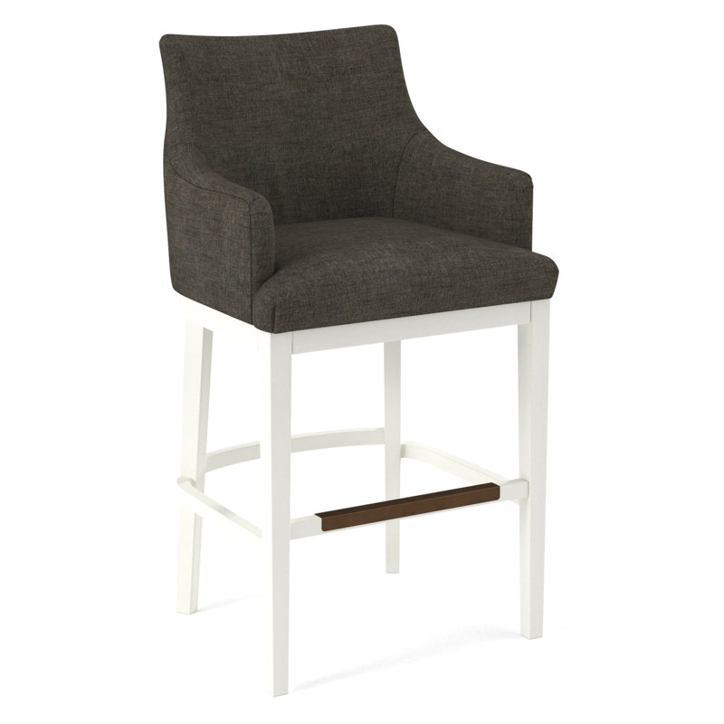 Upholstered Stool, Evolution Pumice, White