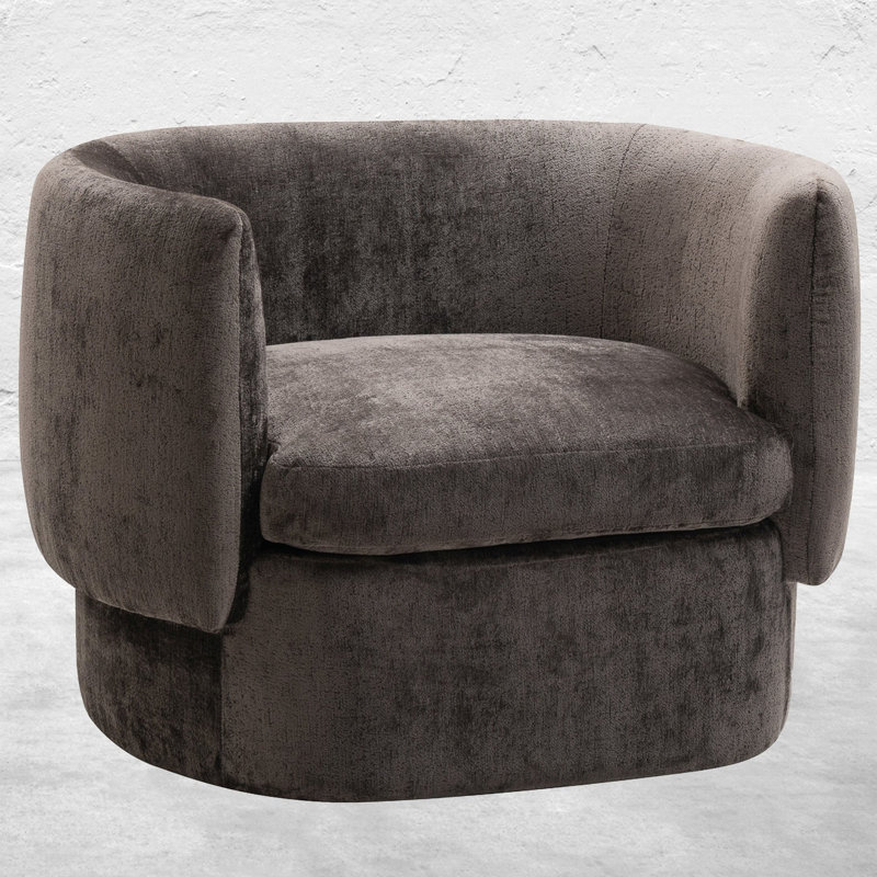 Chaise d'appoint Lemondrop en chenille martelée, Chenille brun