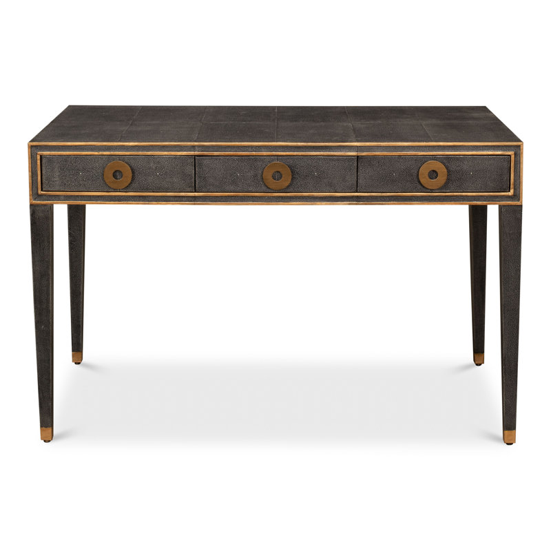 Shagreen Iron Writing Desk, Antique Gray