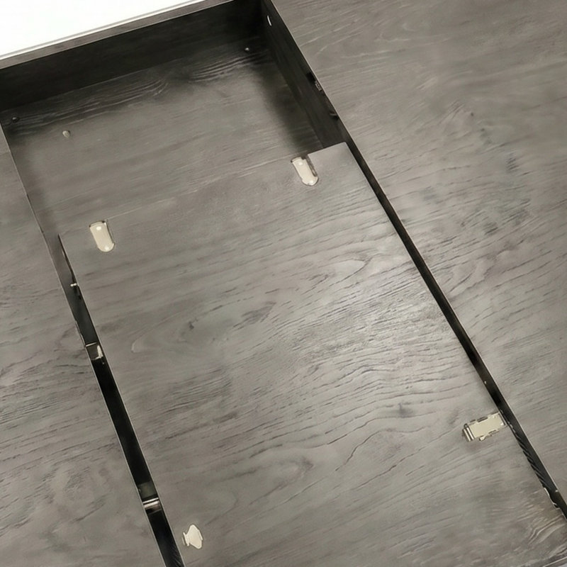 Table de salle à manger extensible grise pour 4 à 6 personnes, table de cuisine ronde à ovale avec rallonge rabattable intégrée, base stable en H et tablette de rangement
