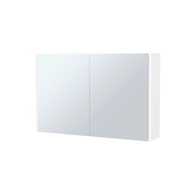 Armoire à pharmacie blanche à 2 portes avec 3 tablettes internes et miroirs pour le rangement de la salle de bain, 2 portes et miroirs élégants Grace, Splendor sophistiqué