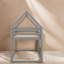 Lit superposé simple au-dessus de simple, pin durable et bois aggloméré, conception de maison grise moderne