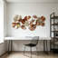 Décoration murale cuivre et feuille de ginkgo en cuivre doré, art mural 3D de 53,5 po de largeur, décoration murale horizontale de luxe moderne pour la maison