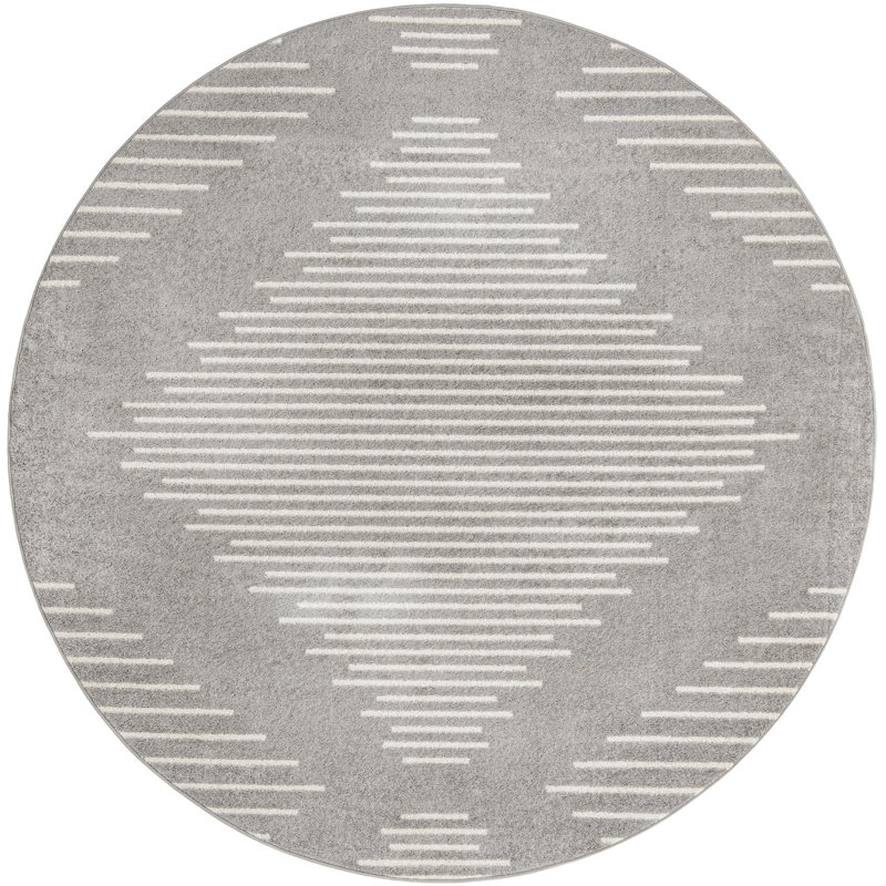 Geometric Indoor Rug, Round 7'10"