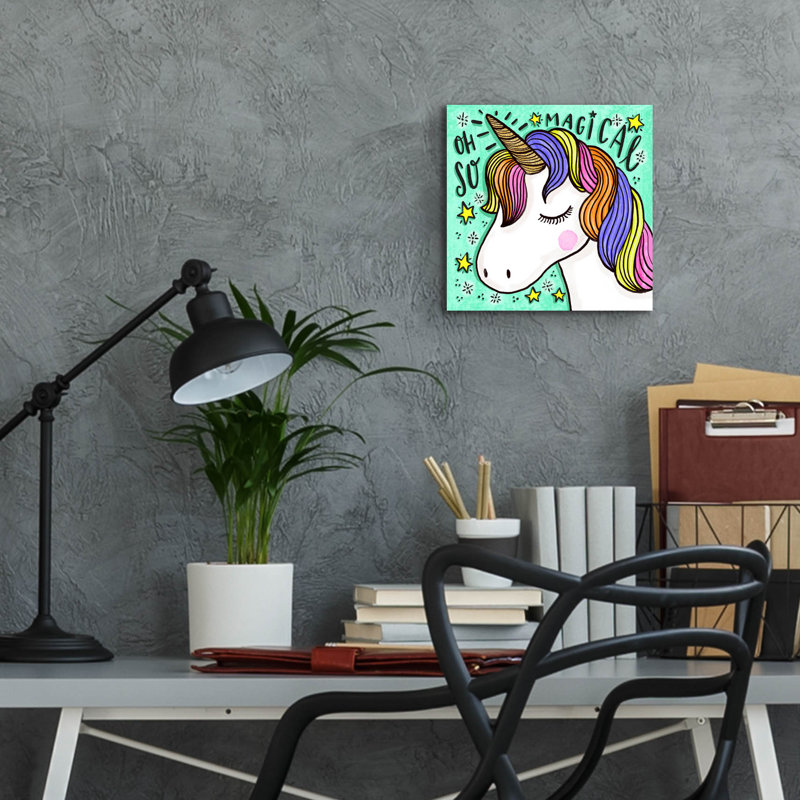«Unicorn» par Elizabeth Caldwell, art mural en verre acrylique, H 12 po x l 12 po x P 0,13 po